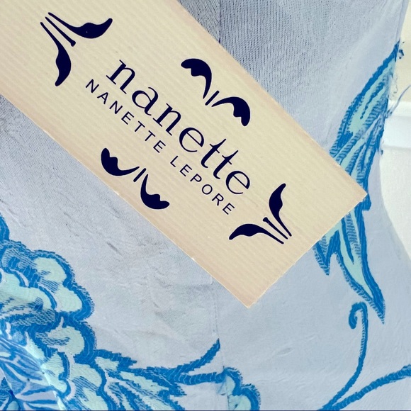 Nanette Lepore Jacquard Dress Floral Fit & Flare Blue Size 8 NWT $159.00 - Picture 14 of 15